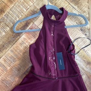Backless, Burgundy Dress, Size Small